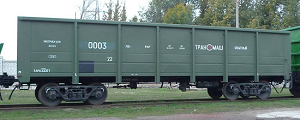 出口乌克兰1520mm轨距载重70t无底门敞车