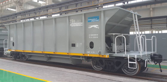 出口阿根廷22t轴重1000mm轨距石砟漏斗车