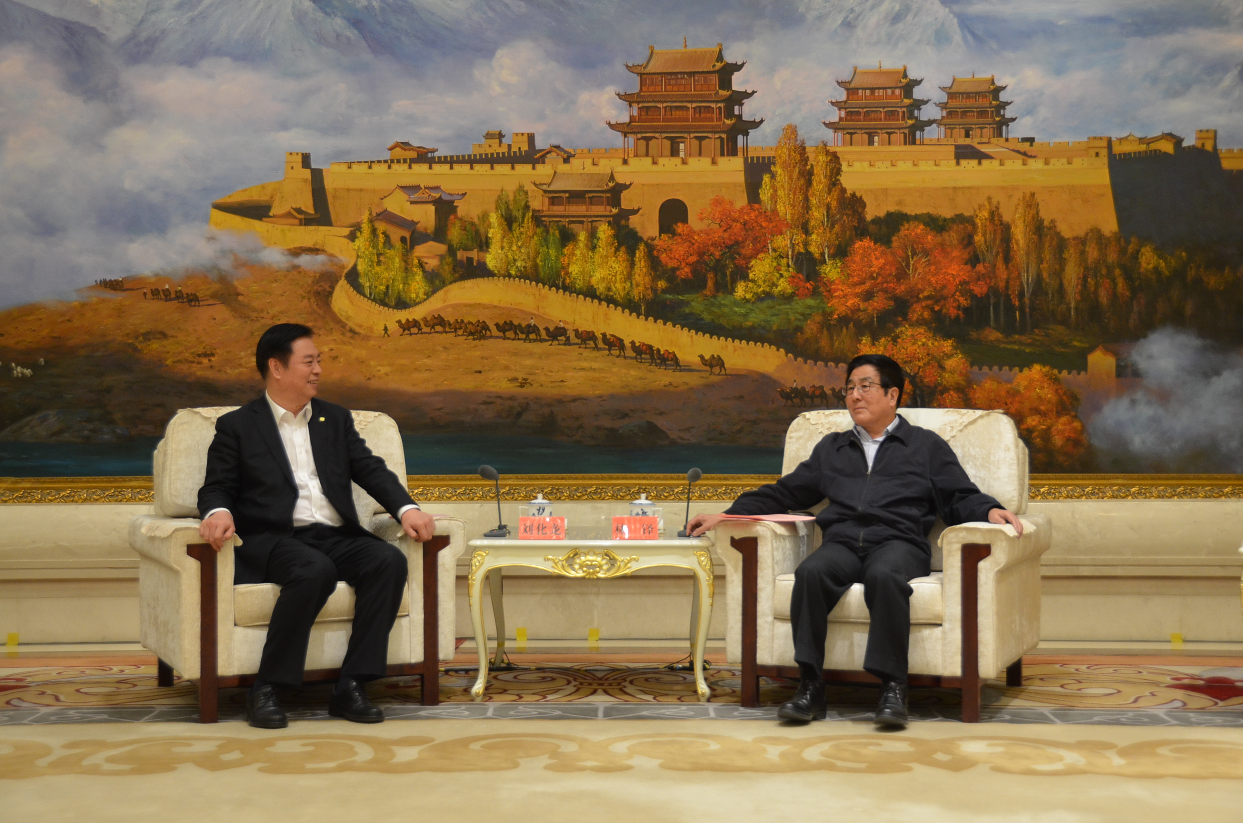 刘化龙,孙永才在兰拜会甘肃省委书记林铎共同推进"三基地一中心一总部